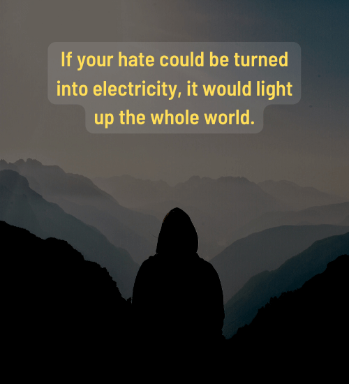 If your hate could be turned into electricity, it would light up the whole world. - nikola tesla quotes