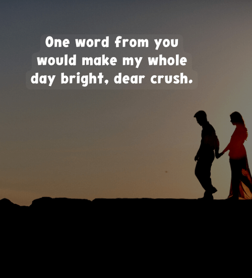 One word from you would make my whole day bright, dear crush.