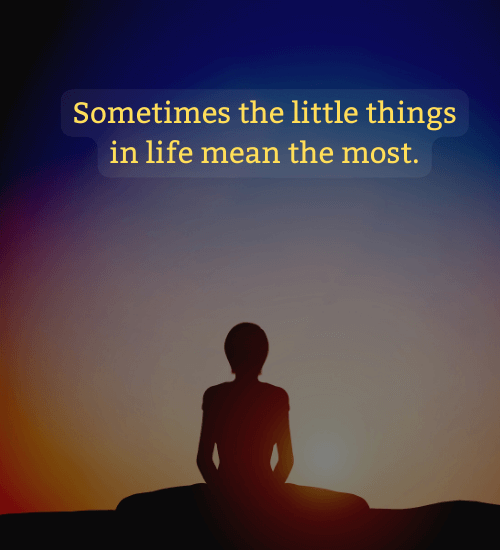 Sometimes the little things in life mean the most. - feeling blessed quotes