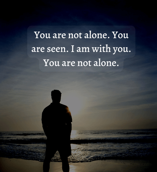 You are not alone. You are seen. I am with you. You are not alone. - i m not okay quotes
