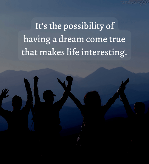 It's the possibility of having a dream come true that makes life interesting. - fear of failure quotes