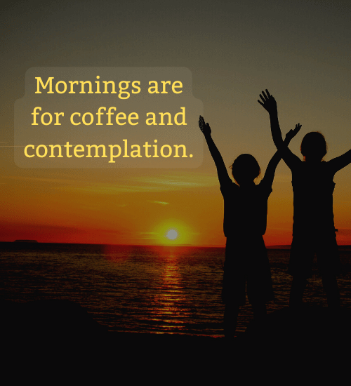 Mornings are for coffee and contemplation. - stranger life quotes